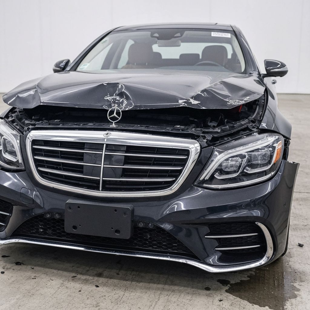 2021 Mercedes-Benz S560 with front-end damage